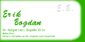 erik bogdan business card